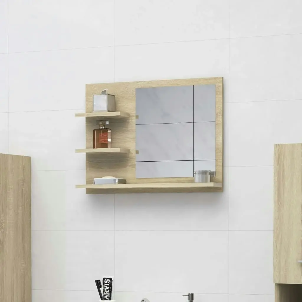 Bathroom Mirror Sonoma Oak 60x10.5x45 cm Engineered Wood 805009