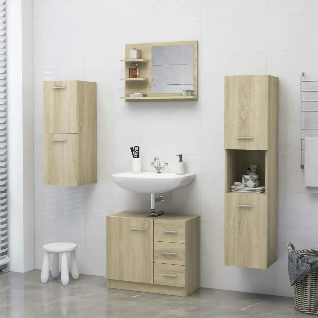 Bathroom Mirror Sonoma Oak 60x10.5x45 cm Engineered Wood 805009