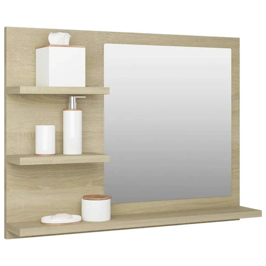 Bathroom Mirror Sonoma Oak 60x10.5x45 cm Engineered Wood 805009