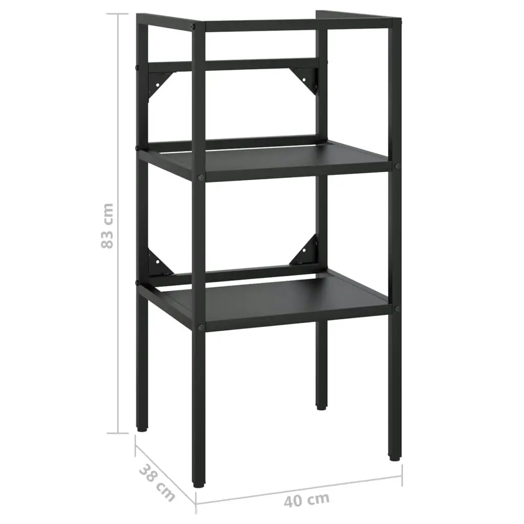 Bathroom Washbasin Frame Black 40x38x83 cm Iron 338487