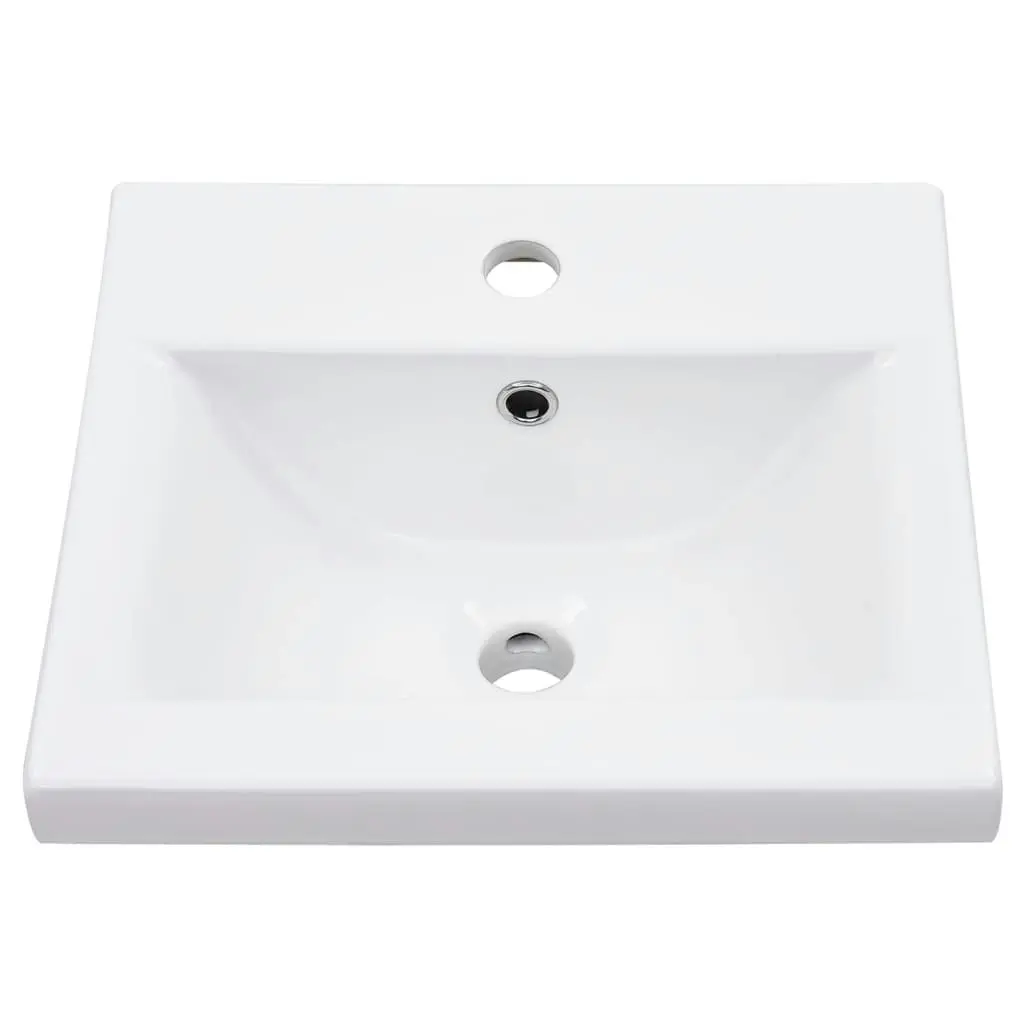 Bathroom Washbasin Frame with Built-in Basin Black Iron 3101382