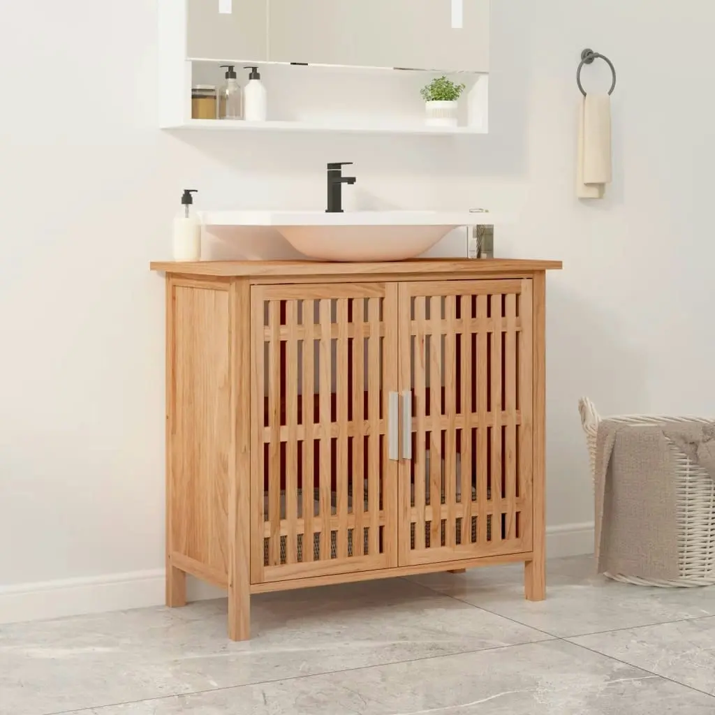 Bathroom Sink Cabinet 66x29x61.5 cm Solid Wood Walnut 350355