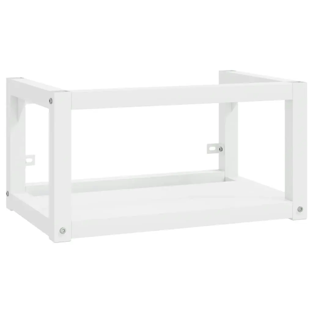 Bathroom Washbasin Frame with Built-in Basin White Iron 3101380