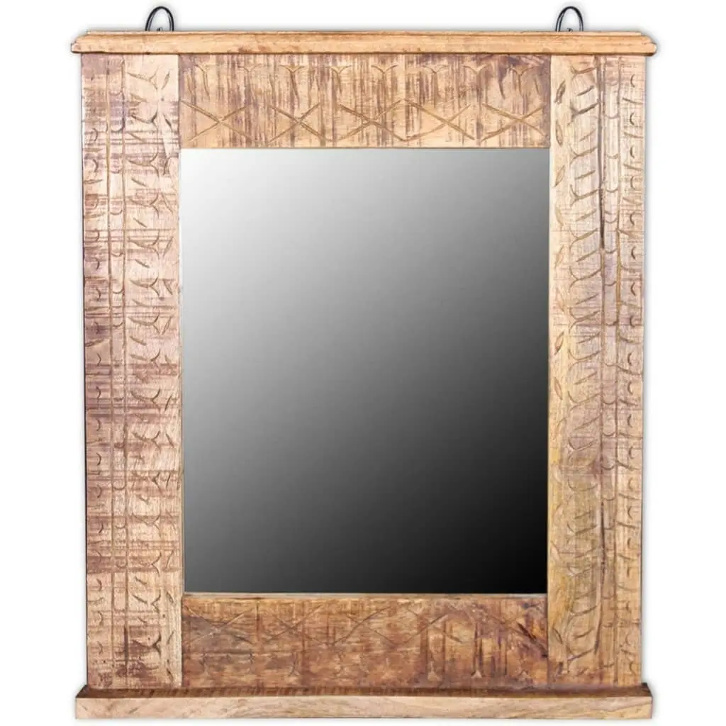 Bathroom Vanity Cabinet with Mirror Solid Mango Wood 243462