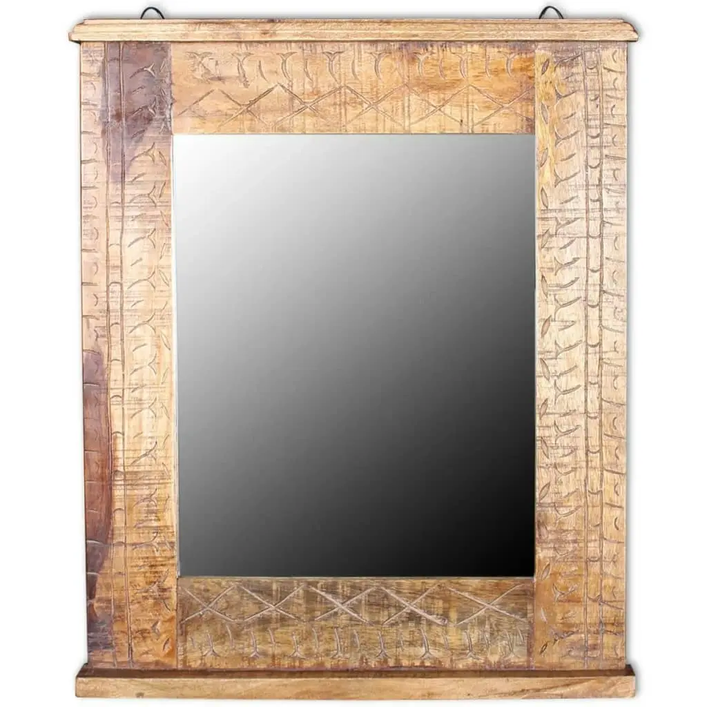 Bathroom Vanity Cabinet with Mirror Solid Mango Wood 243462