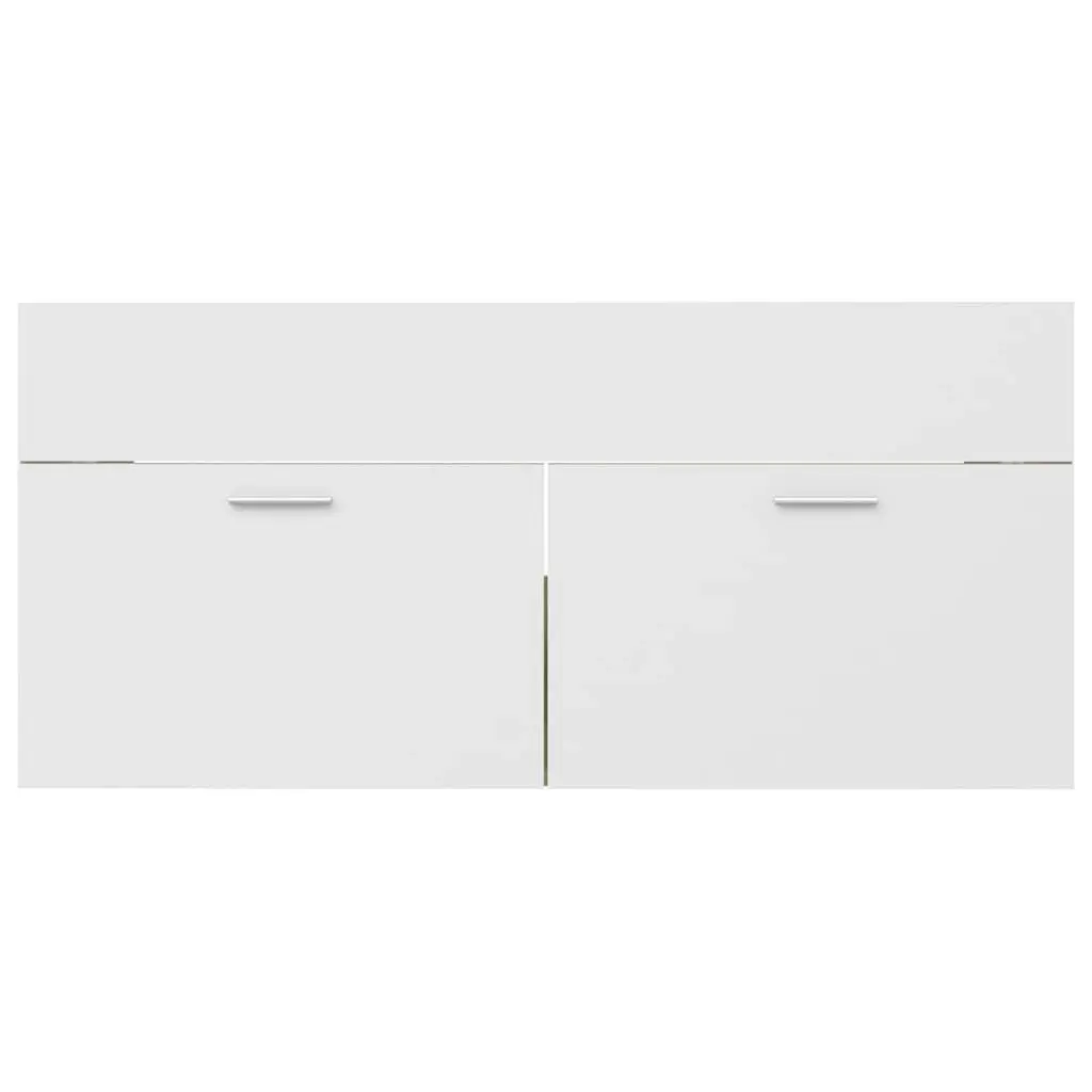 Bathroom Furniture Set White and Sonoma Oak Engineered Wood 3070897