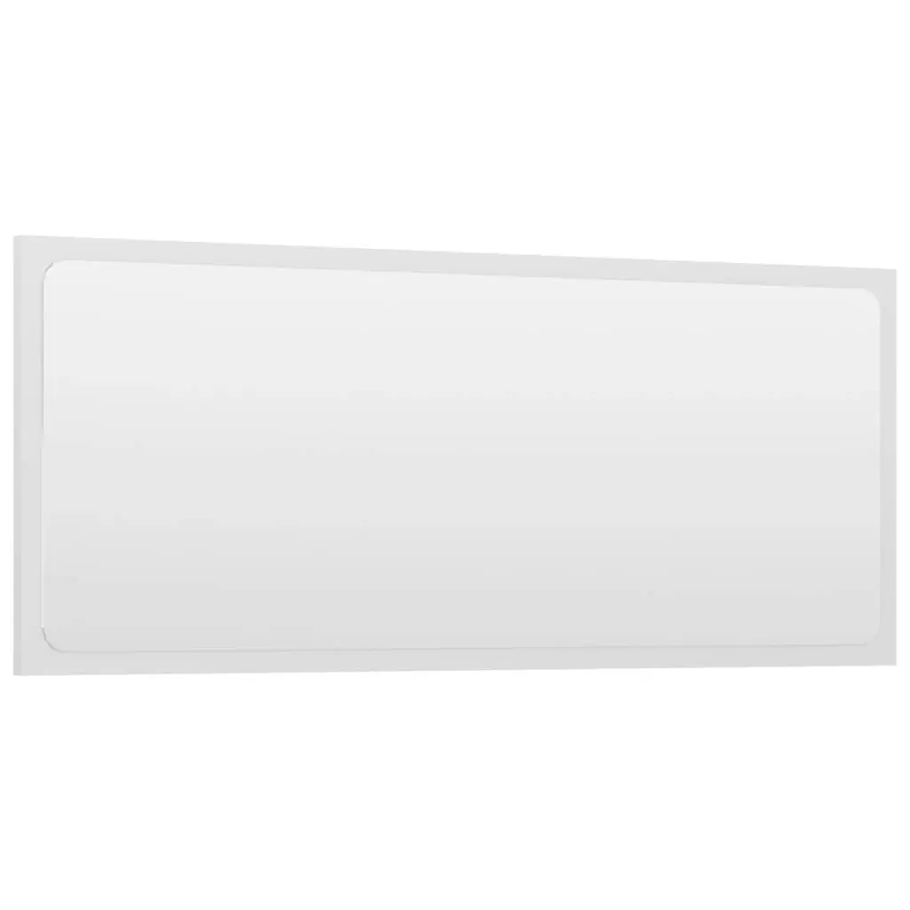 Bathroom Mirror High Gloss White 90x1.5x37 cm Engineered Wood 804627