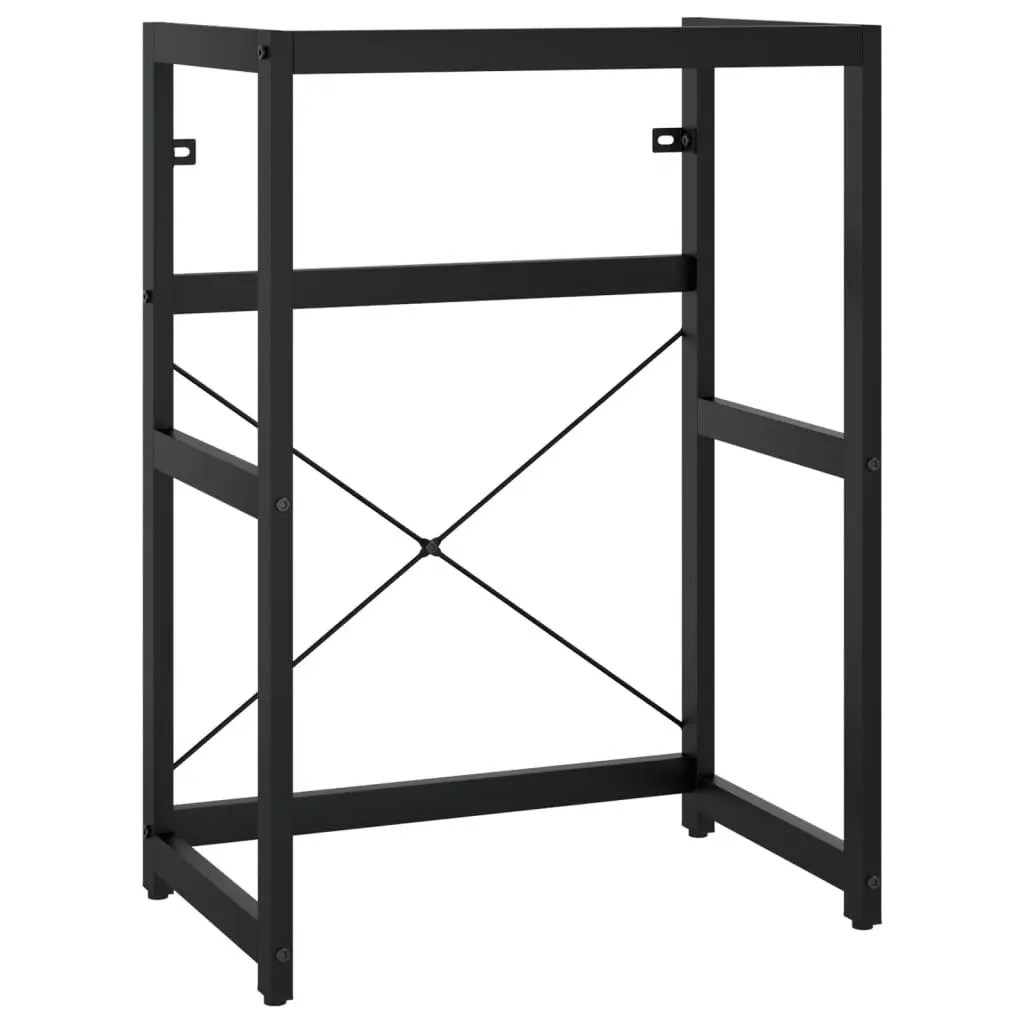 Bathroom Washbasin Frame with Built-in Basin Black Iron 3101389