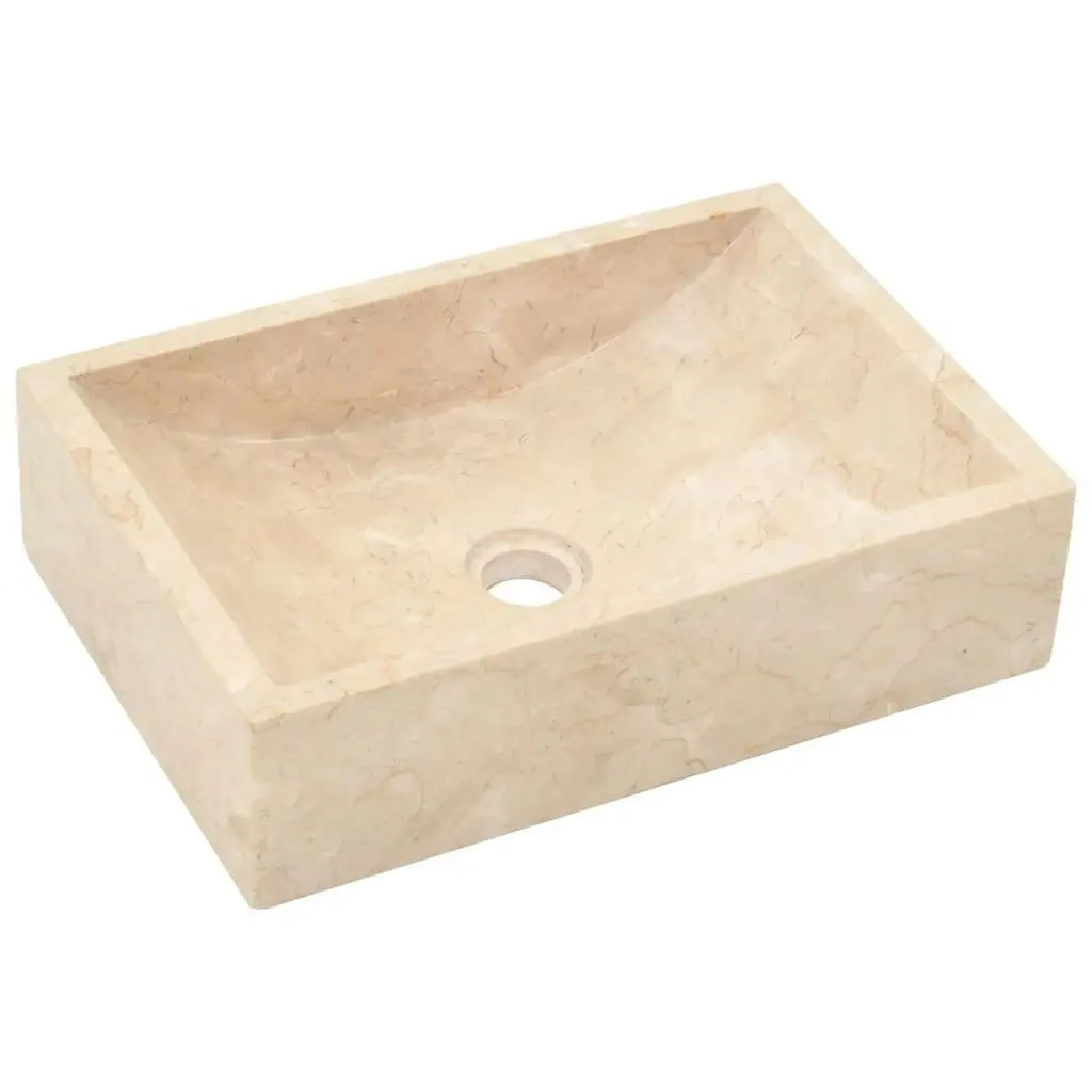 Bathroom Vanity Cabinet with Cream Marble Sinks Solid Wood Teak 3096585