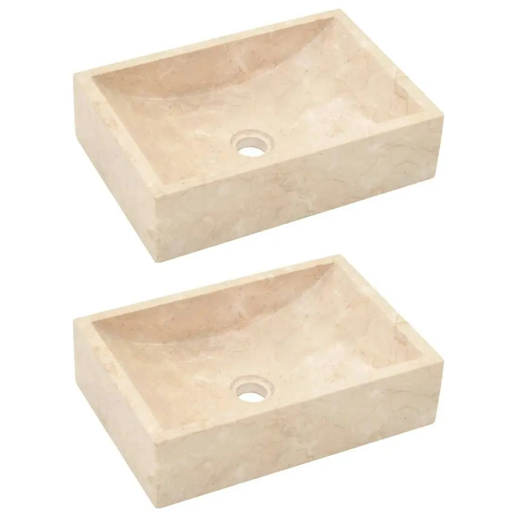 Bathroom Vanity Cabinet with Cream Marble Sinks Solid Wood Teak 3096585