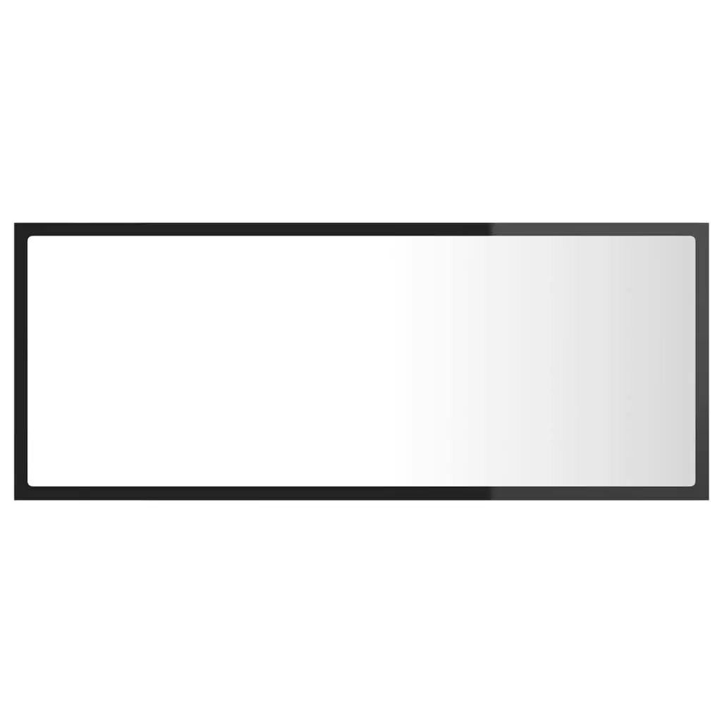 LED Bathroom Mirror High Gloss Black 100x8.5x37 cm Acrylic 804946