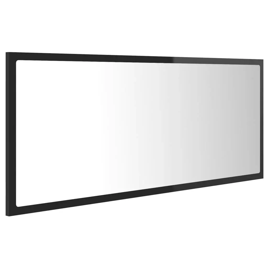 LED Bathroom Mirror High Gloss Black 100x8.5x37 cm Acrylic 804946