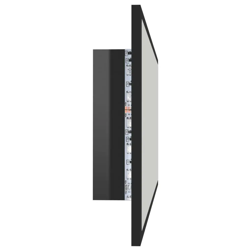 LED Bathroom Mirror High Gloss Black 100x8.5x37 cm Acrylic 804946