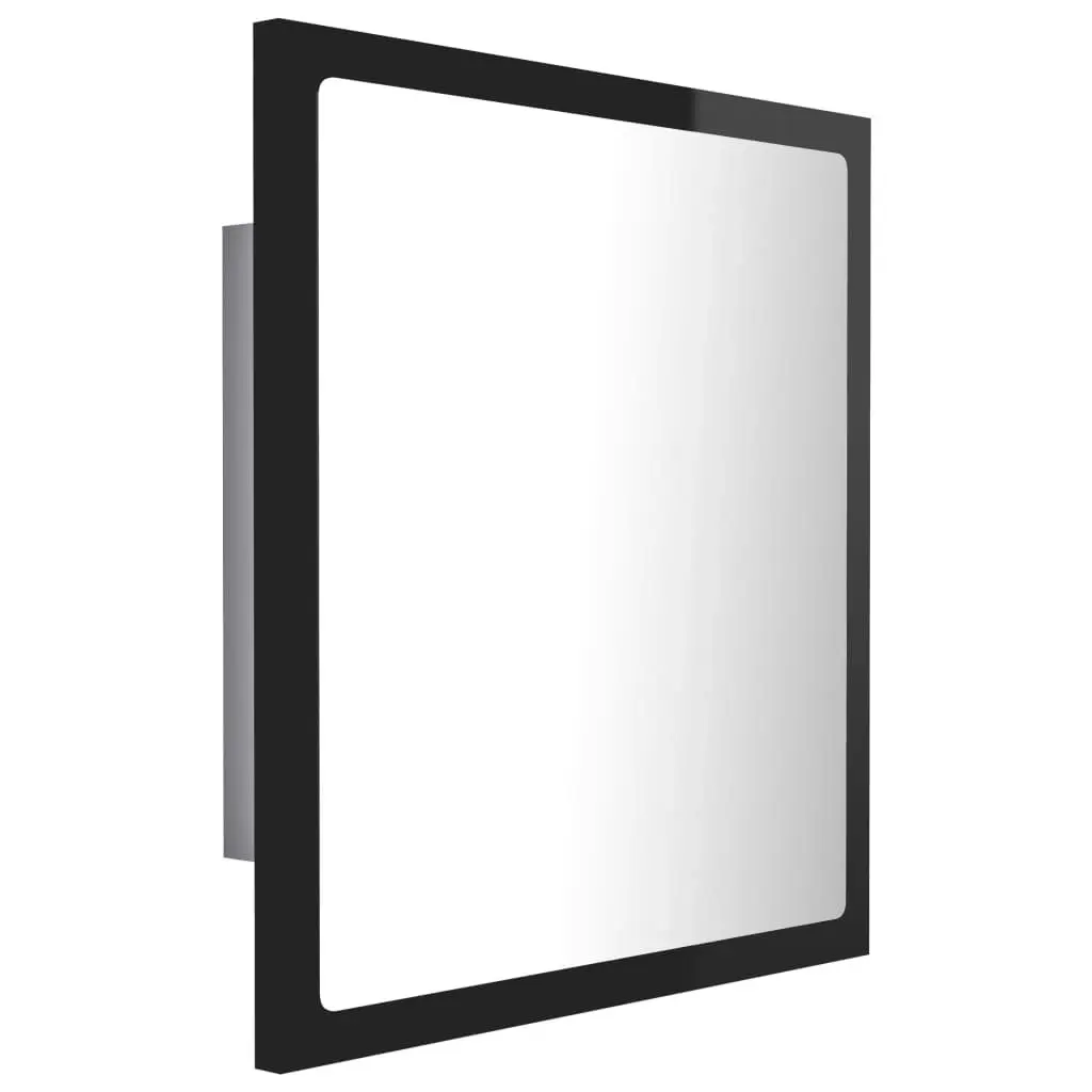 LED Bathroom Mirror High Gloss Black 40x8.5x37 cm Acrylic 804914