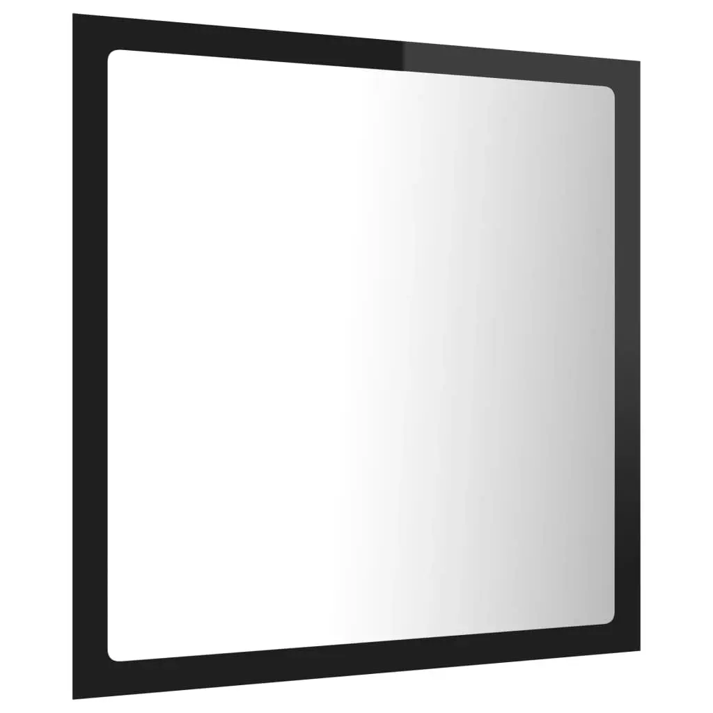 LED Bathroom Mirror High Gloss Black 40x8.5x37 cm Acrylic 804914