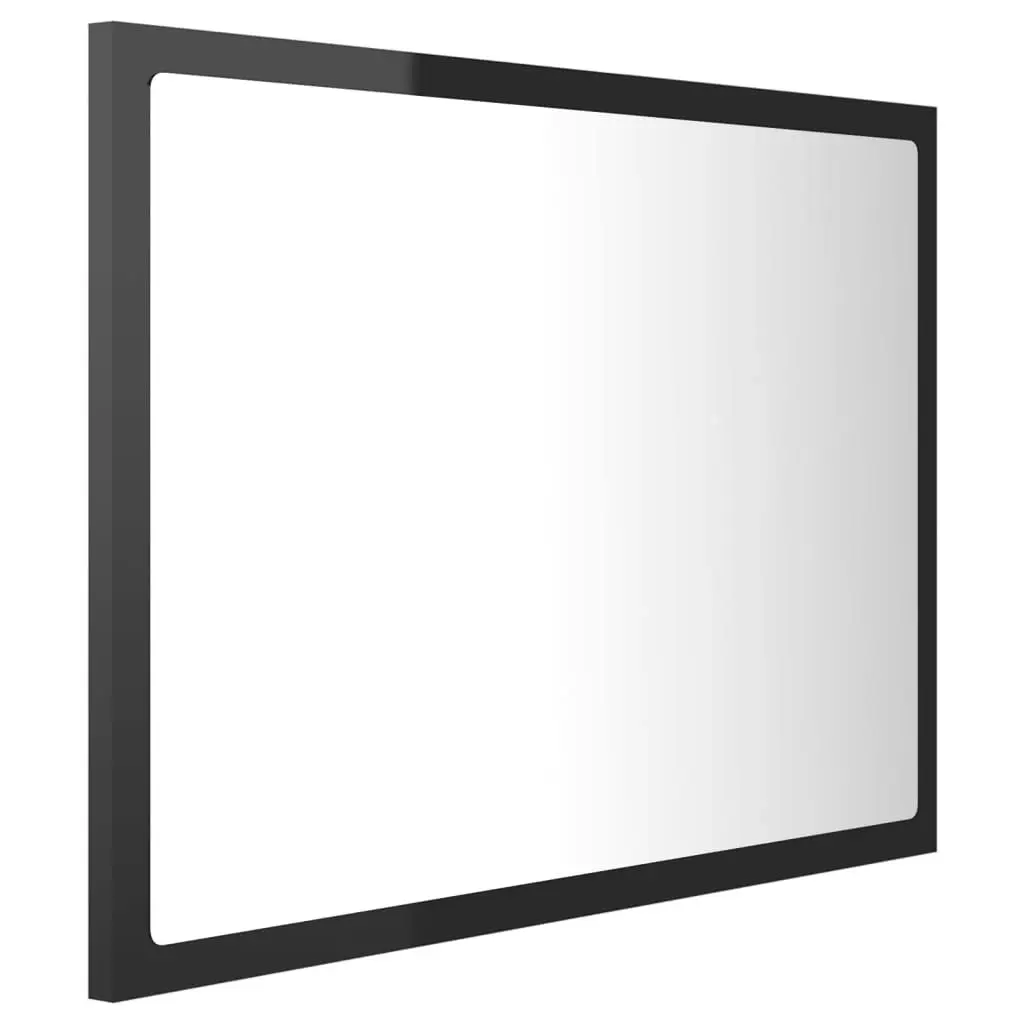 LED Bathroom Mirror High Gloss Black 60x8.5x37 cm Acrylic 804922