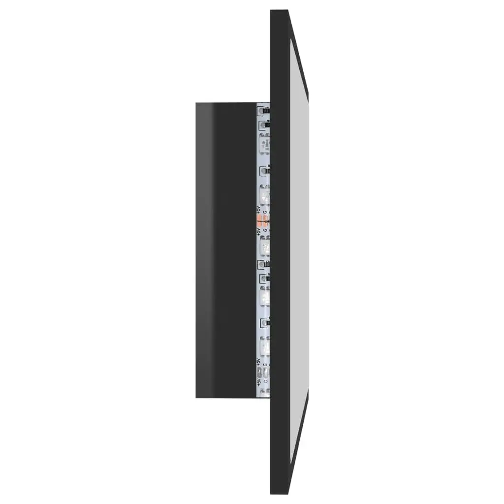 LED Bathroom Mirror High Gloss Black 60x8.5x37 cm Acrylic 804922