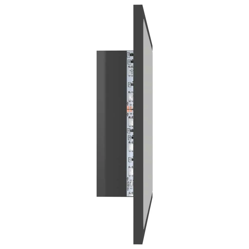 LED Bathroom Mirror High Gloss Grey 60x8.5x37 cm Acrylic 804923