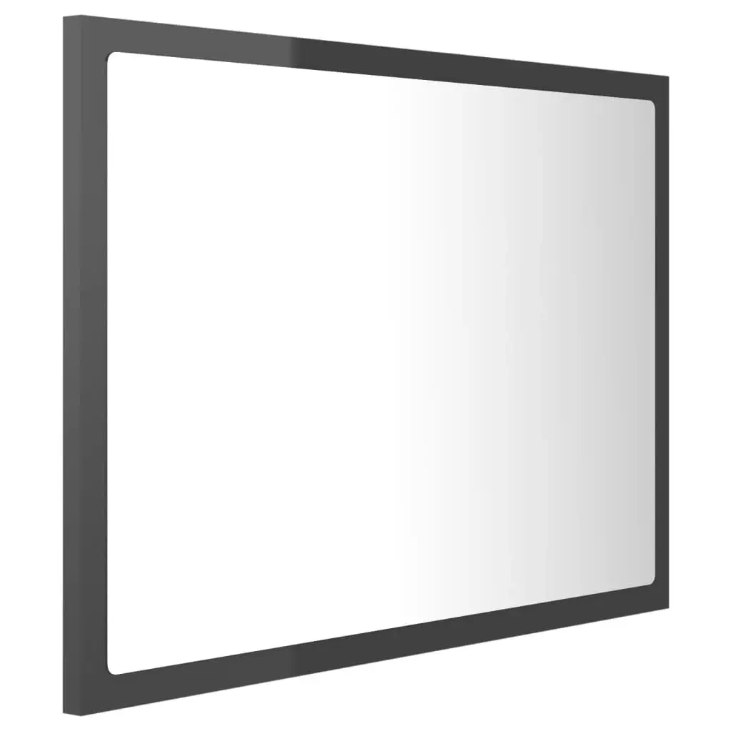 LED Bathroom Mirror High Gloss Grey 60x8.5x37 cm Acrylic 804923