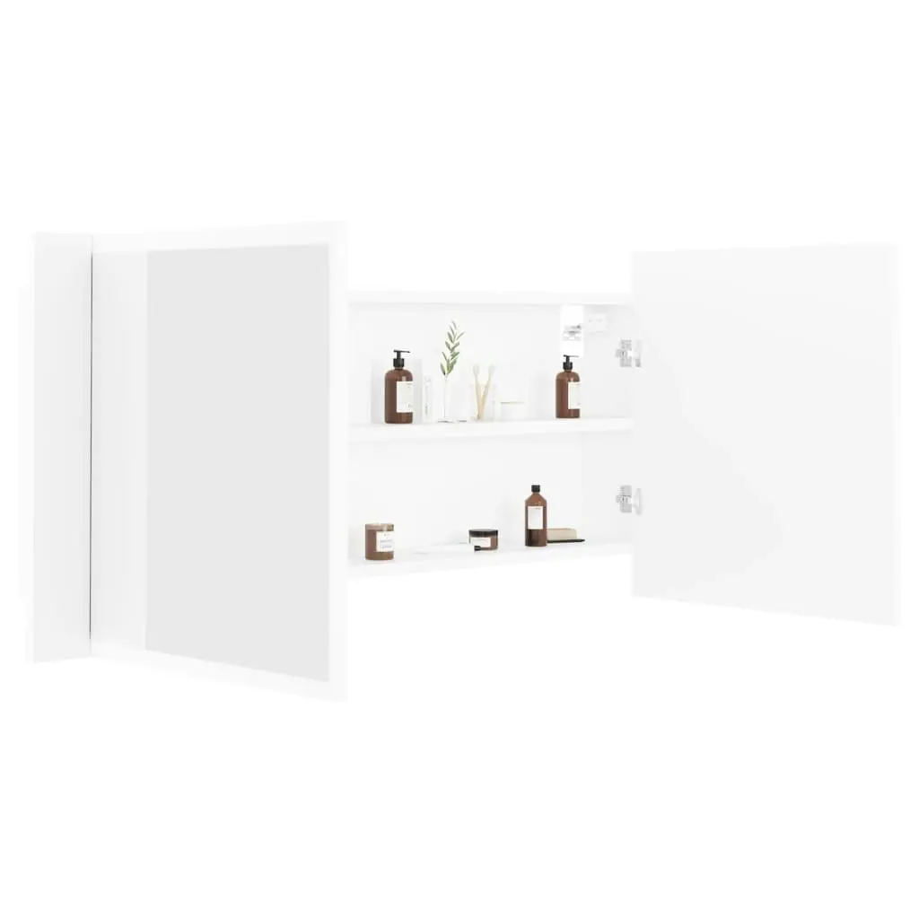 LED Bathroom Mirror Cabinet White 100x12x45 cm Acrylic 804980