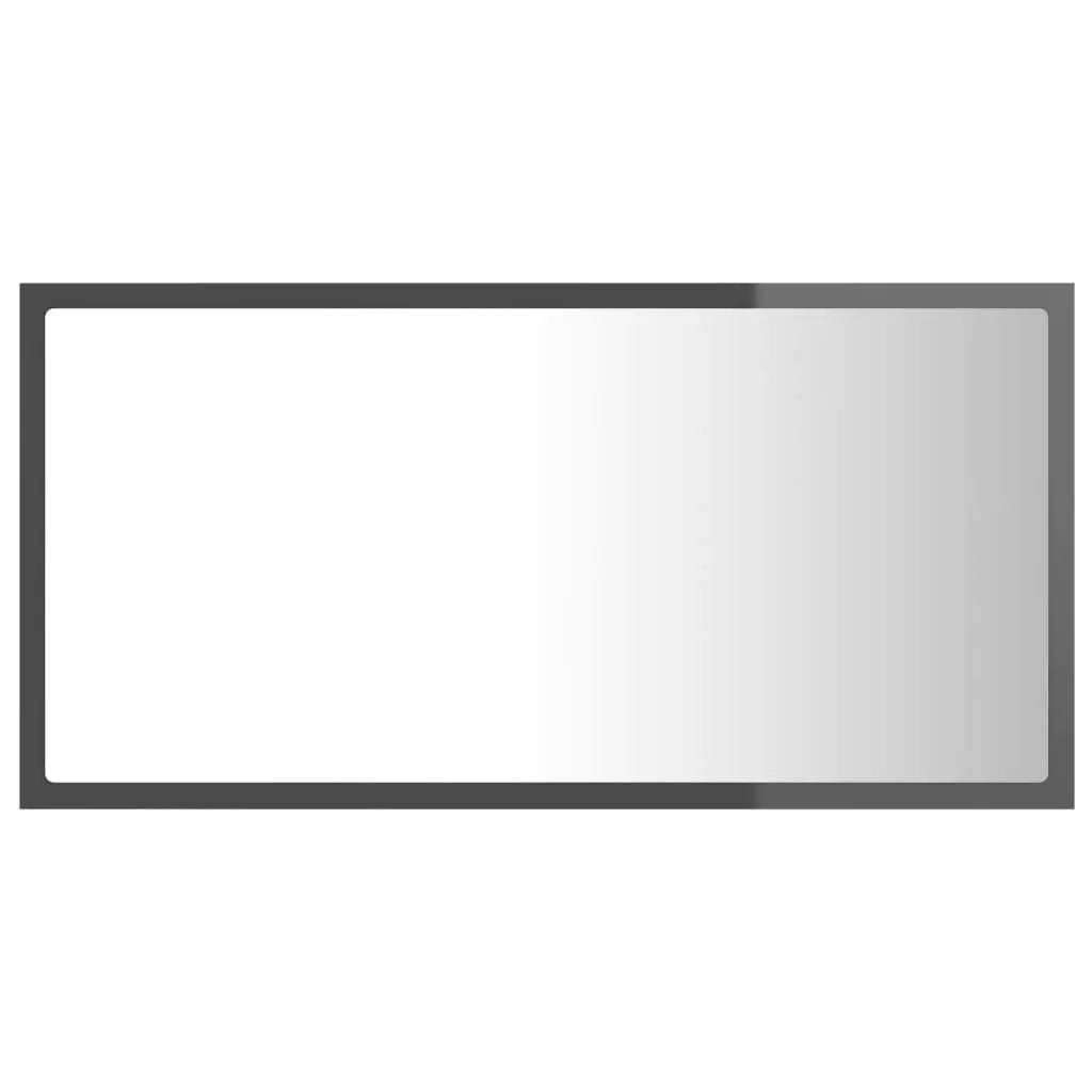 LED Bathroom Mirror High Gloss Grey 80x8.5x37 cm Acrylic 804931