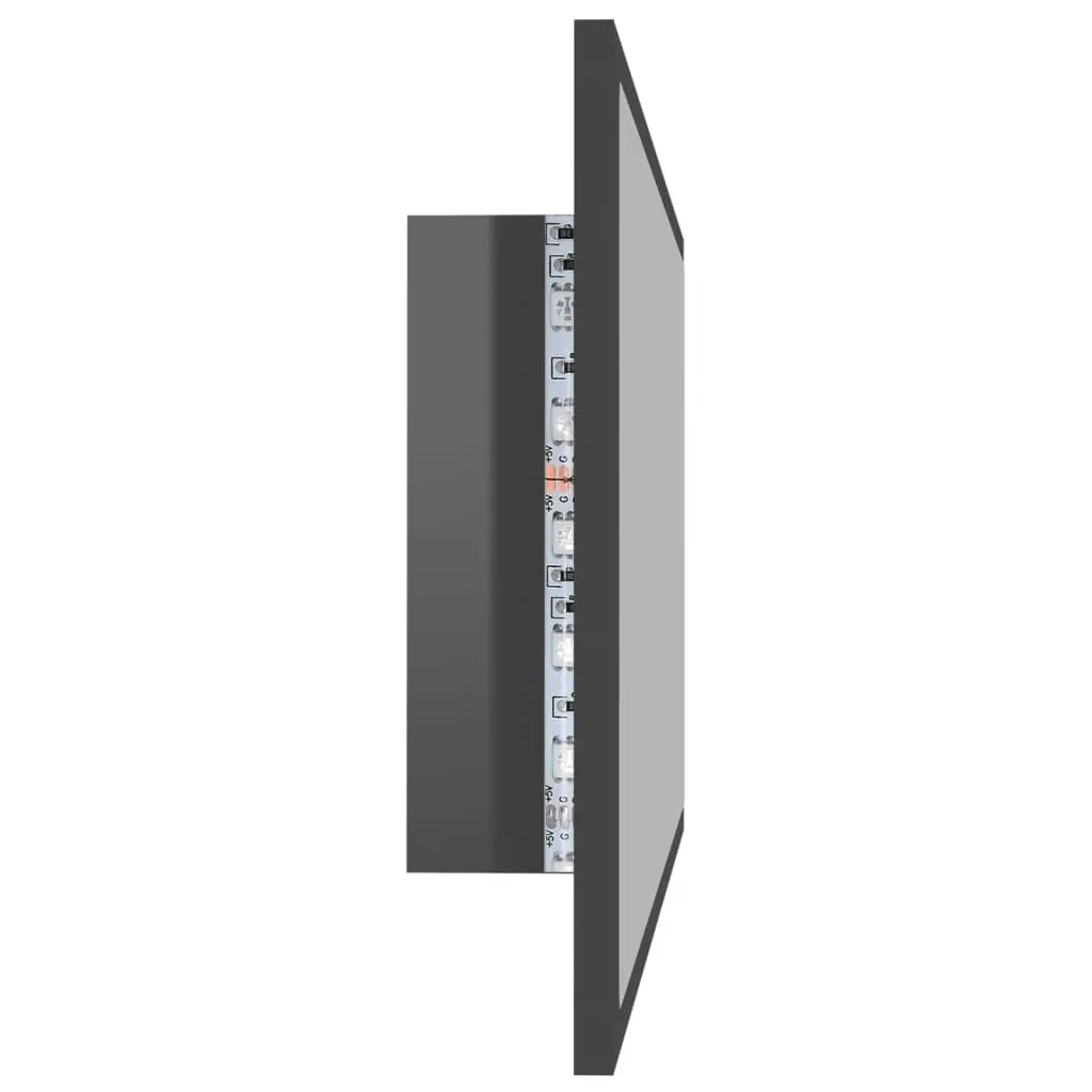 LED Bathroom Mirror High Gloss Grey 80x8.5x37 cm Acrylic 804931