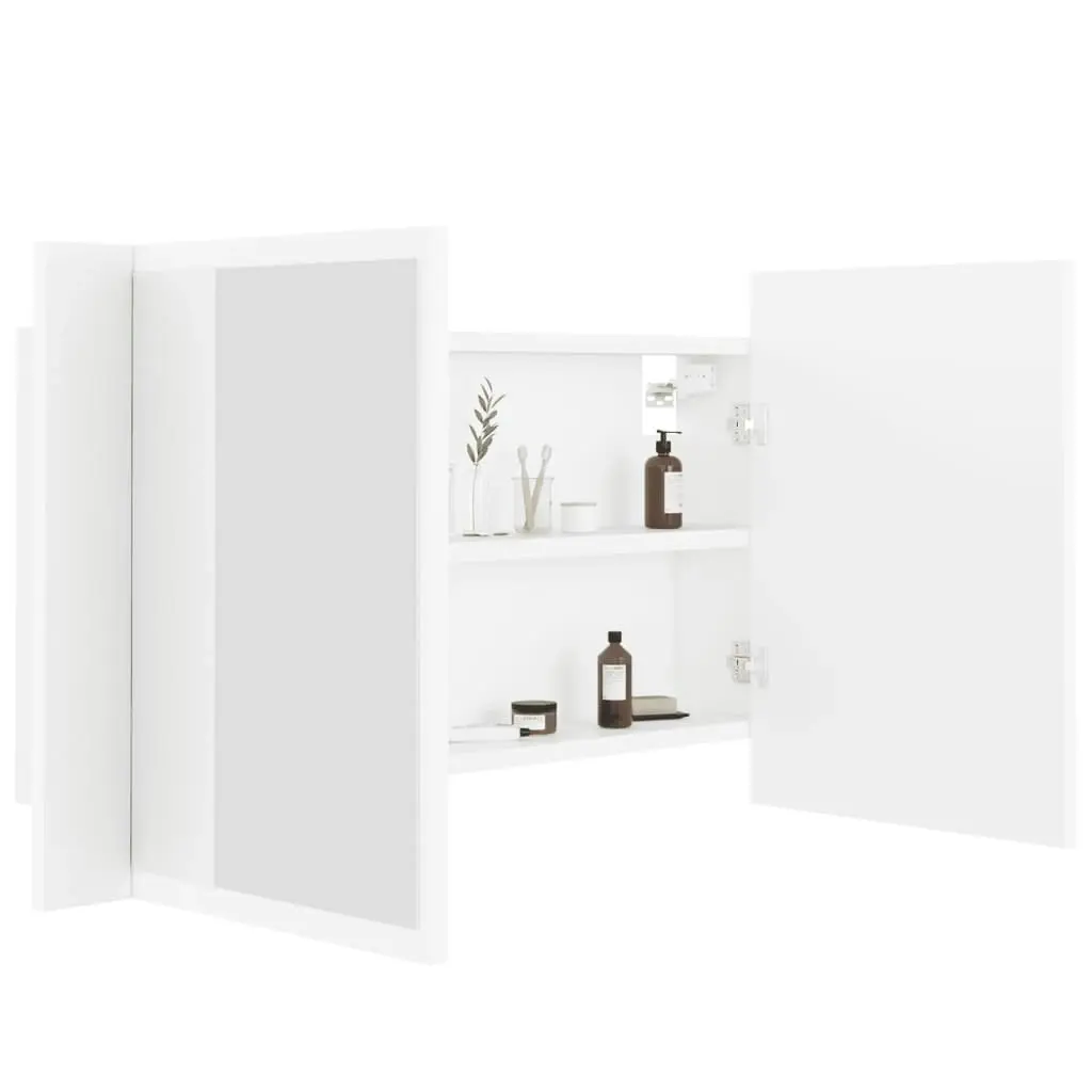 LED Bathroom Mirror Cabinet White 80x12x45 cm Acrylic 804964