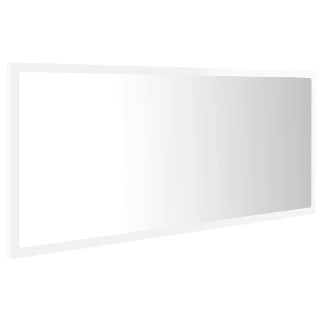 LED Bathroom Mirror High Gloss White 100x8.5x37 cm Acrylic 804945