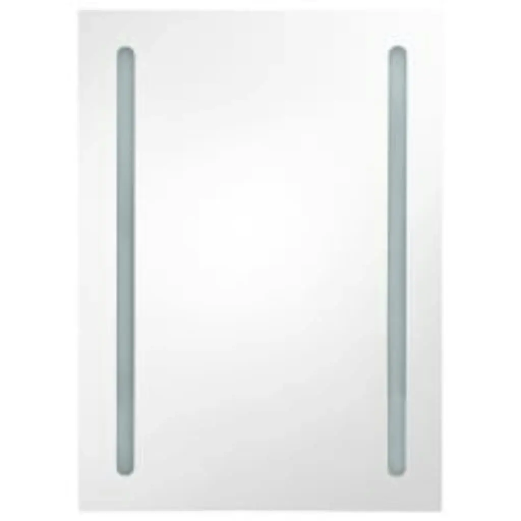 LED Bathroom Mirror Cabinet White and Oak 50x13x70 cm 326500