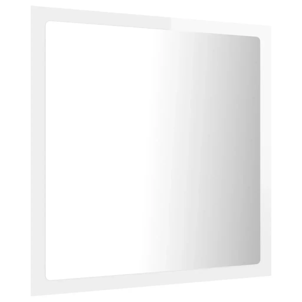 LED Bathroom Mirror High Gloss White 40x8.5x37 cm Acrylic 804913