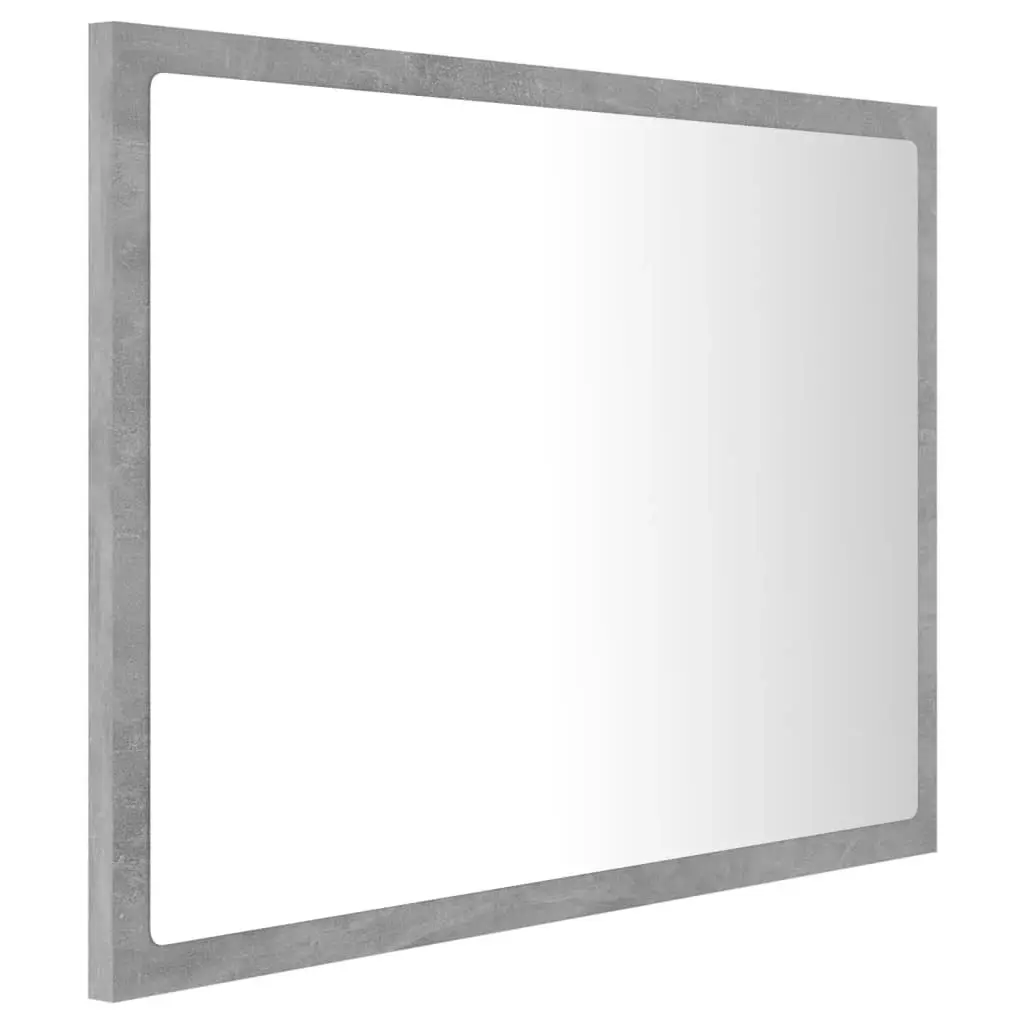 LED Bathroom Mirror Concrete Grey 60x8.5x37 cm Acrylic 804920