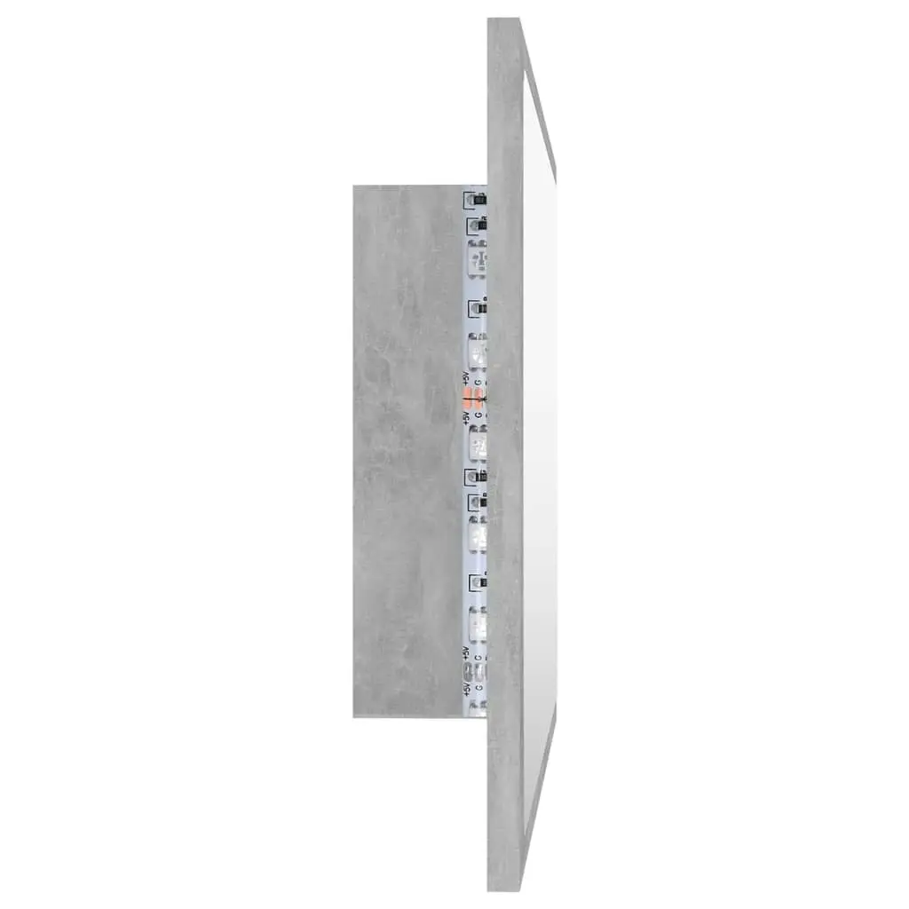 LED Bathroom Mirror Concrete Grey 60x8.5x37 cm Acrylic 804920