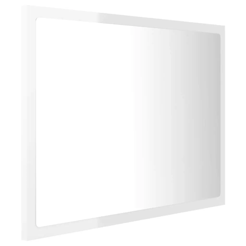 LED Bathroom Mirror High Gloss White 60x8.5x37 cm Acrylic 804921