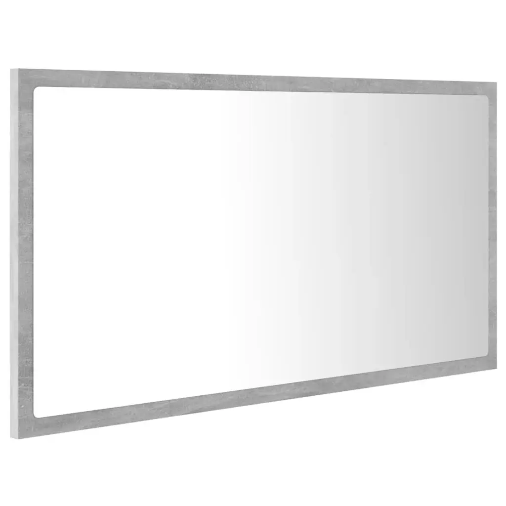 LED Bathroom Mirror Concrete Grey 80x8.5x37 cm Acrylic 804928