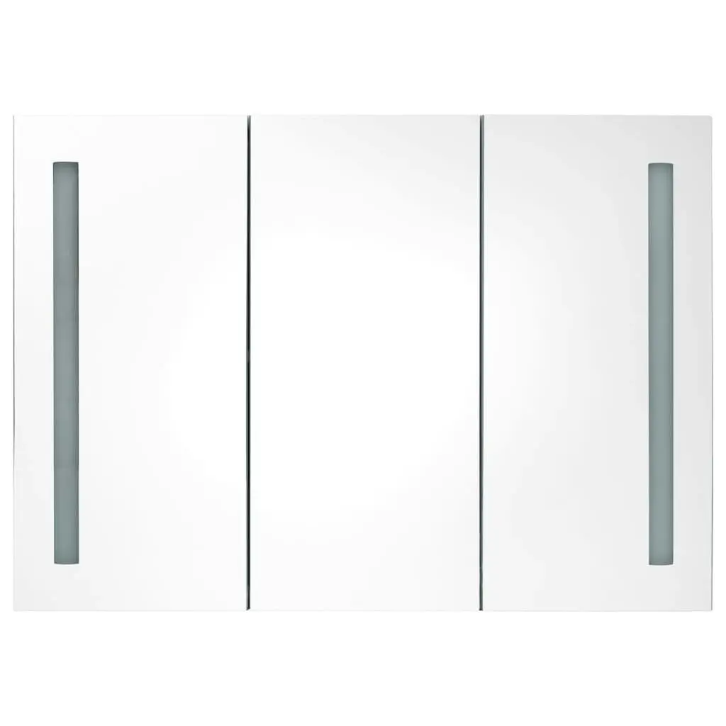 LED Bathroom Mirror Cabinet 89x14x62 cm Shining White 326531