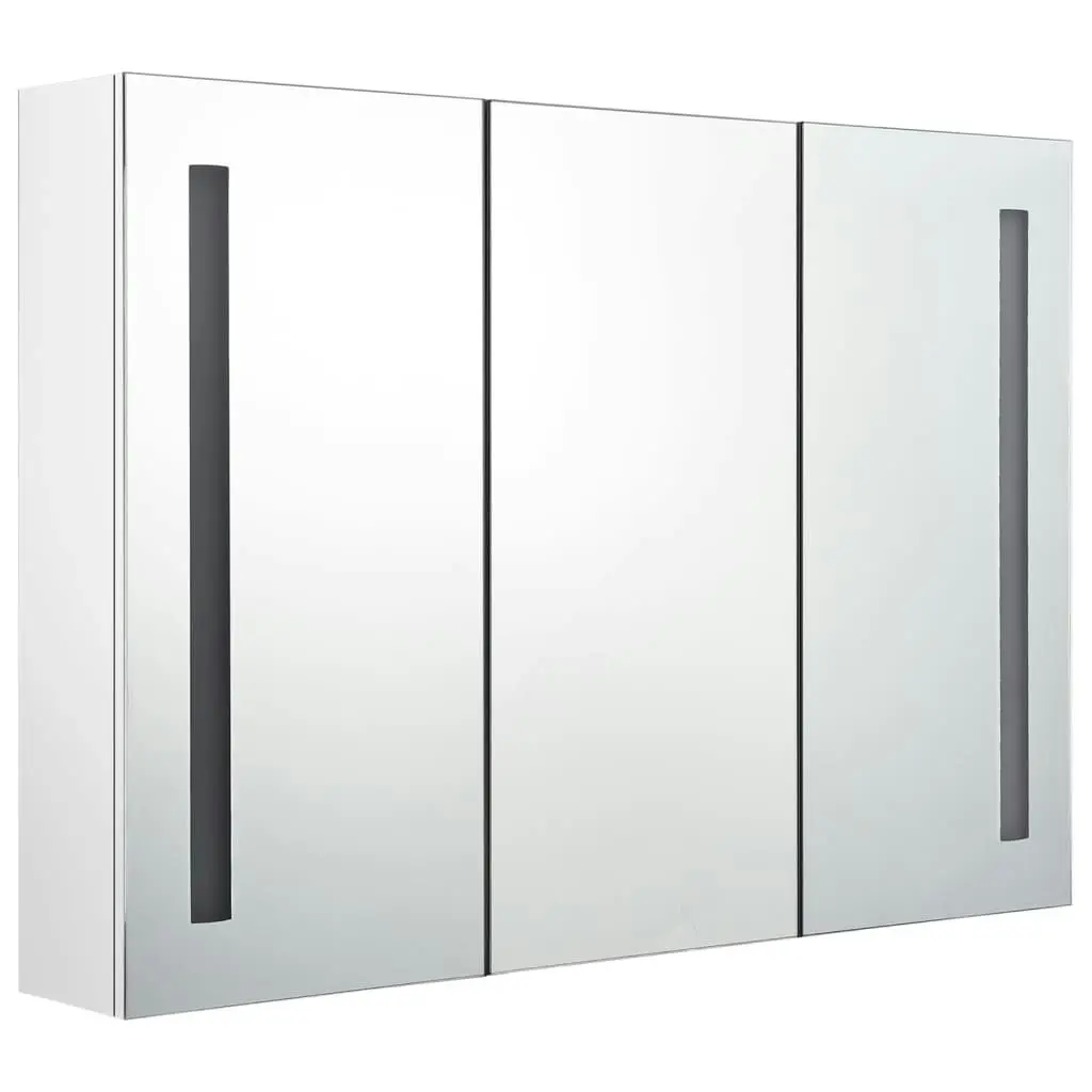 LED Bathroom Mirror Cabinet 89x14x62 cm Shining White 326531