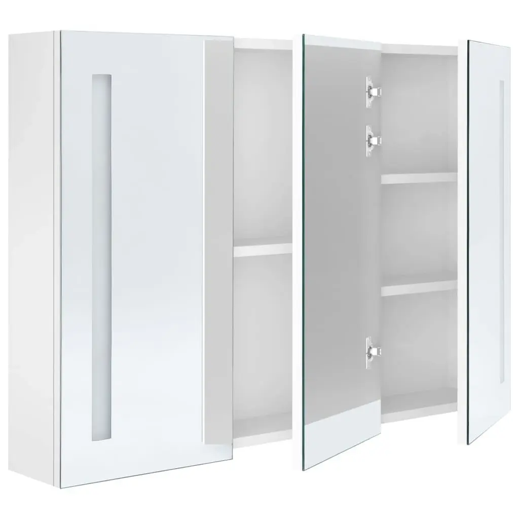 LED Bathroom Mirror Cabinet 89x14x62 cm Shining White 326531