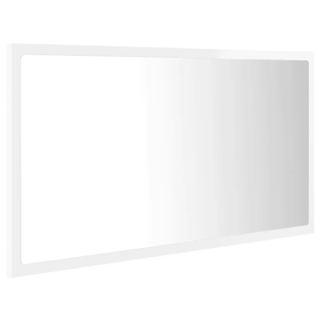 LED Bathroom Mirror High Gloss White 80x8.5x37 cm Acrylic 804929