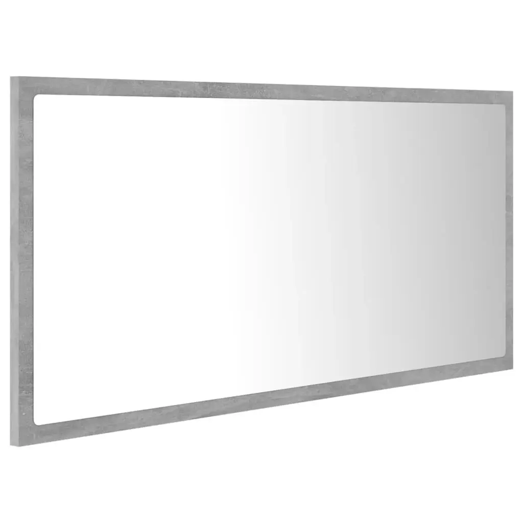 LED Bathroom Mirror Concrete Grey 90x8.5x37 cm Acrylic 804936