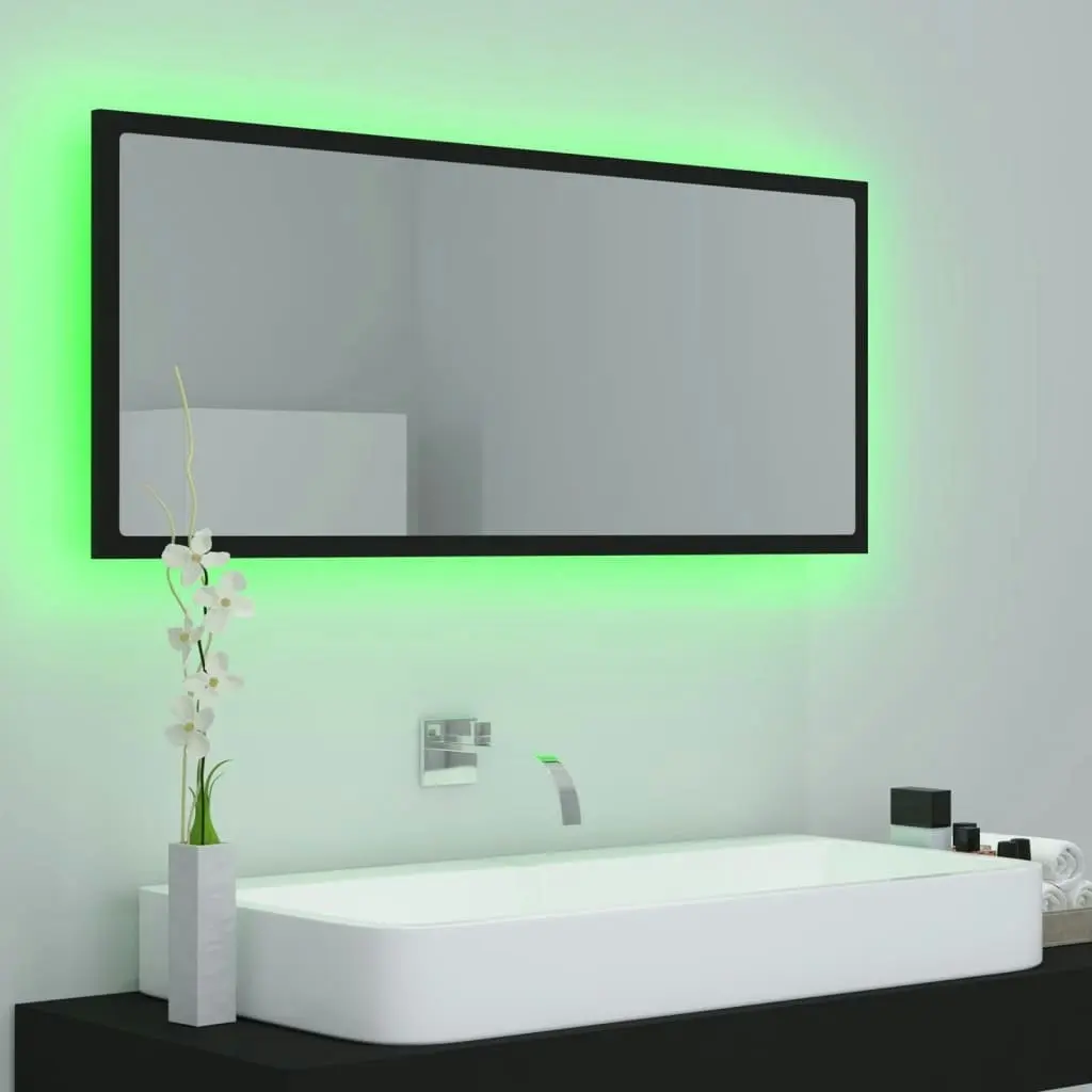 LED Bathroom Mirror Black 100x8.5x37 cm Acrylic 804941