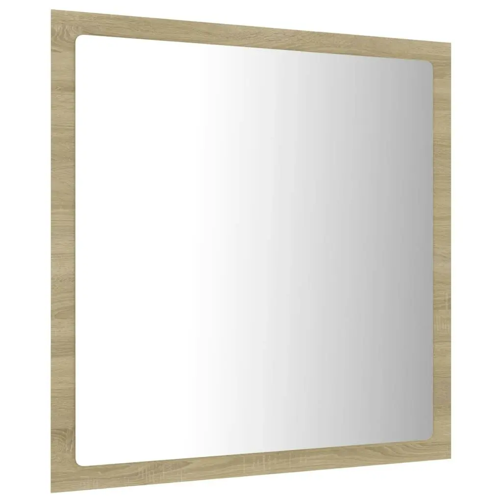 LED Bathroom Mirror Sonoma Oak 40x8.5x37 cm Acrylic 804911