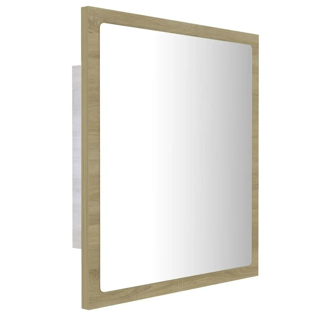 LED Bathroom Mirror Sonoma Oak 40x8.5x37 cm Acrylic 804911