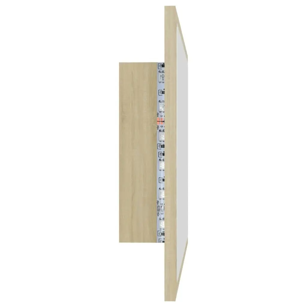 LED Bathroom Mirror Sonoma Oak 60x8.5x37 cm Acrylic 804919