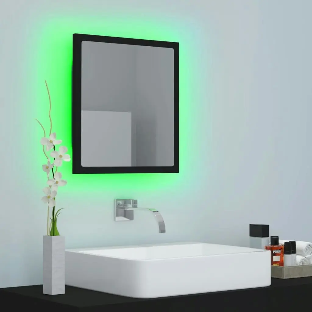 LED Bathroom Mirror Black 40x8.5x37 cm Acrylic 804909