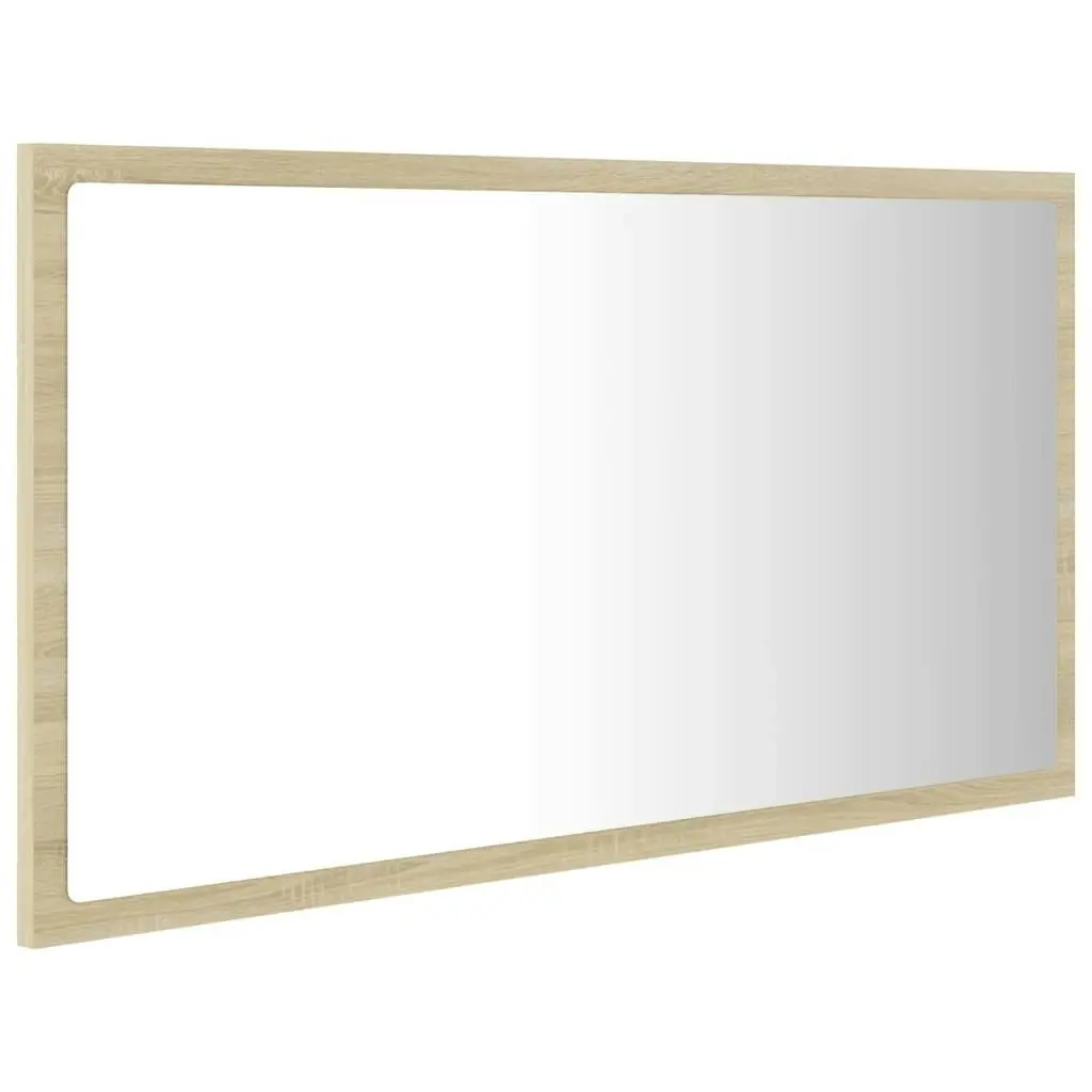 LED Bathroom Mirror Sonoma Oak 80x8.5x37 cm Acrylic 804927