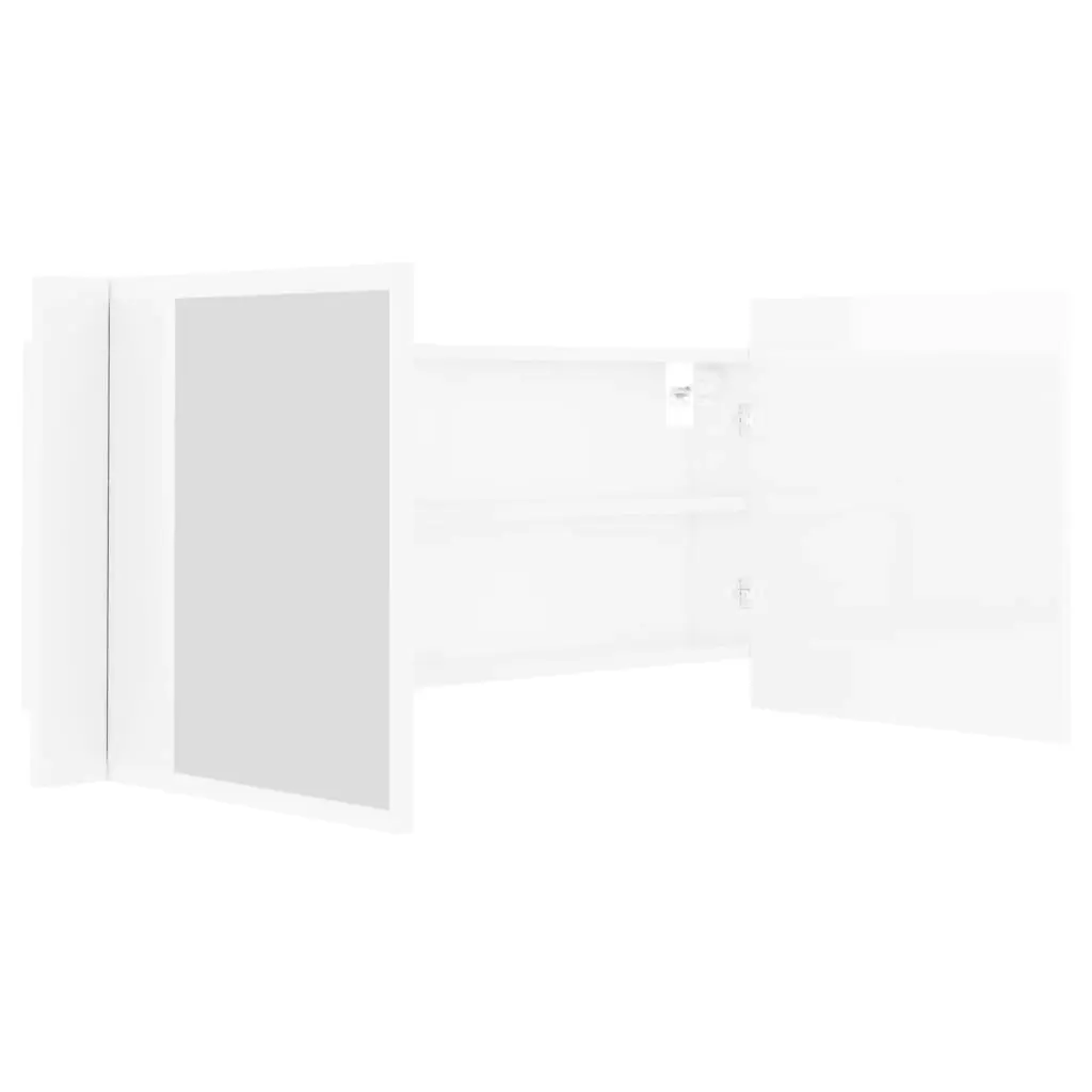 LED Bathroom Mirror Cabinet High Gloss White 100x12x45cm Acrylic 804985