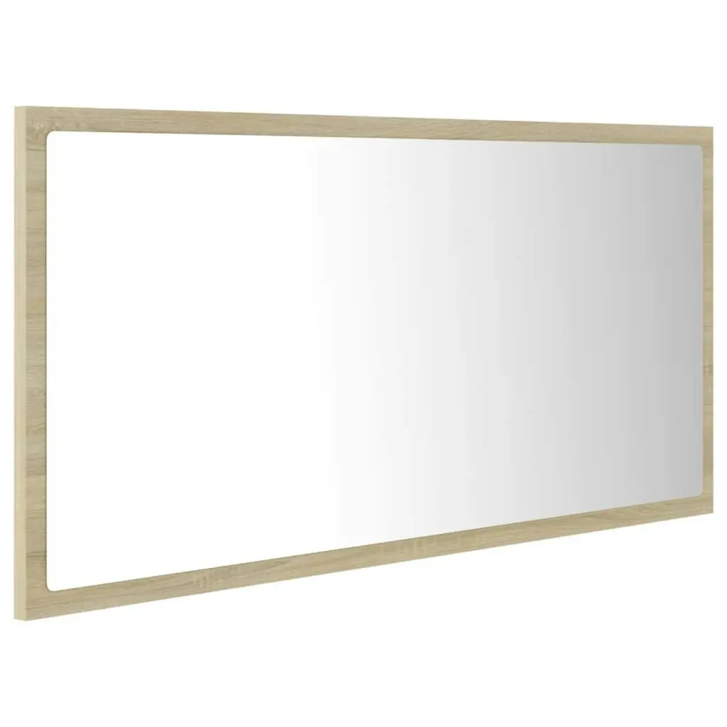 LED Bathroom Mirror Sonoma Oak 90x8.5x37 cm Acrylic 804935