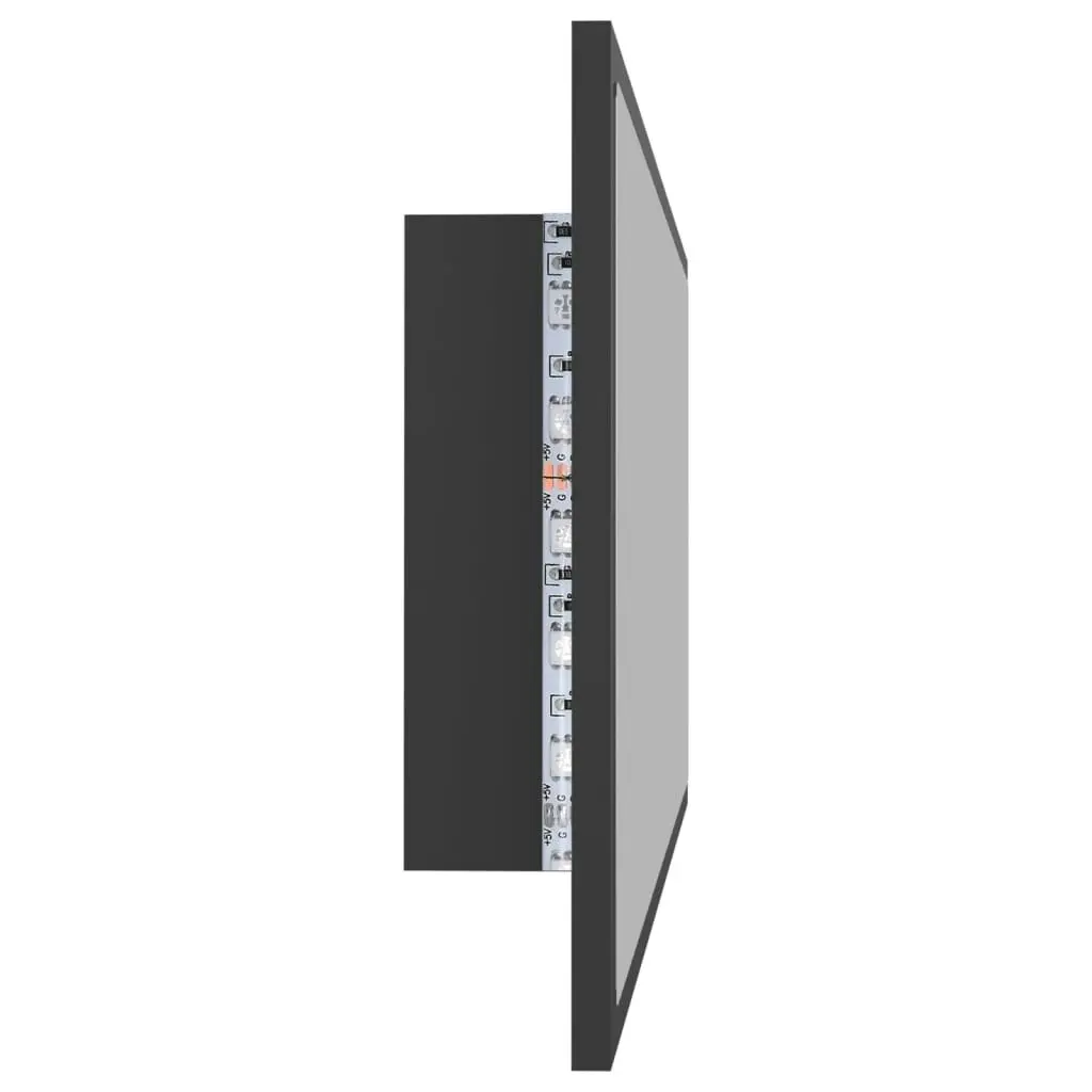 LED Bathroom Mirror Grey 100x8.5x37 cm Acrylic 804942