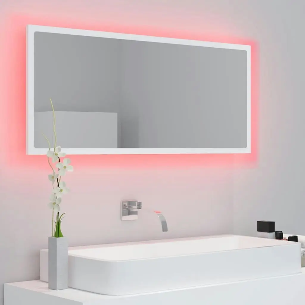 LED Bathroom Mirror White 100x8.5x37 cm Acrylic 804940