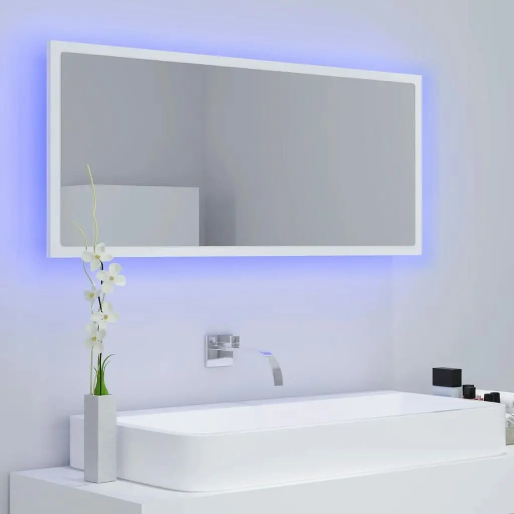 LED Bathroom Mirror White 100x8.5x37 cm Acrylic 804940